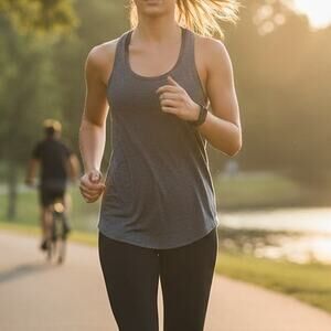 Athleta Gray Racerback Tank Top Small